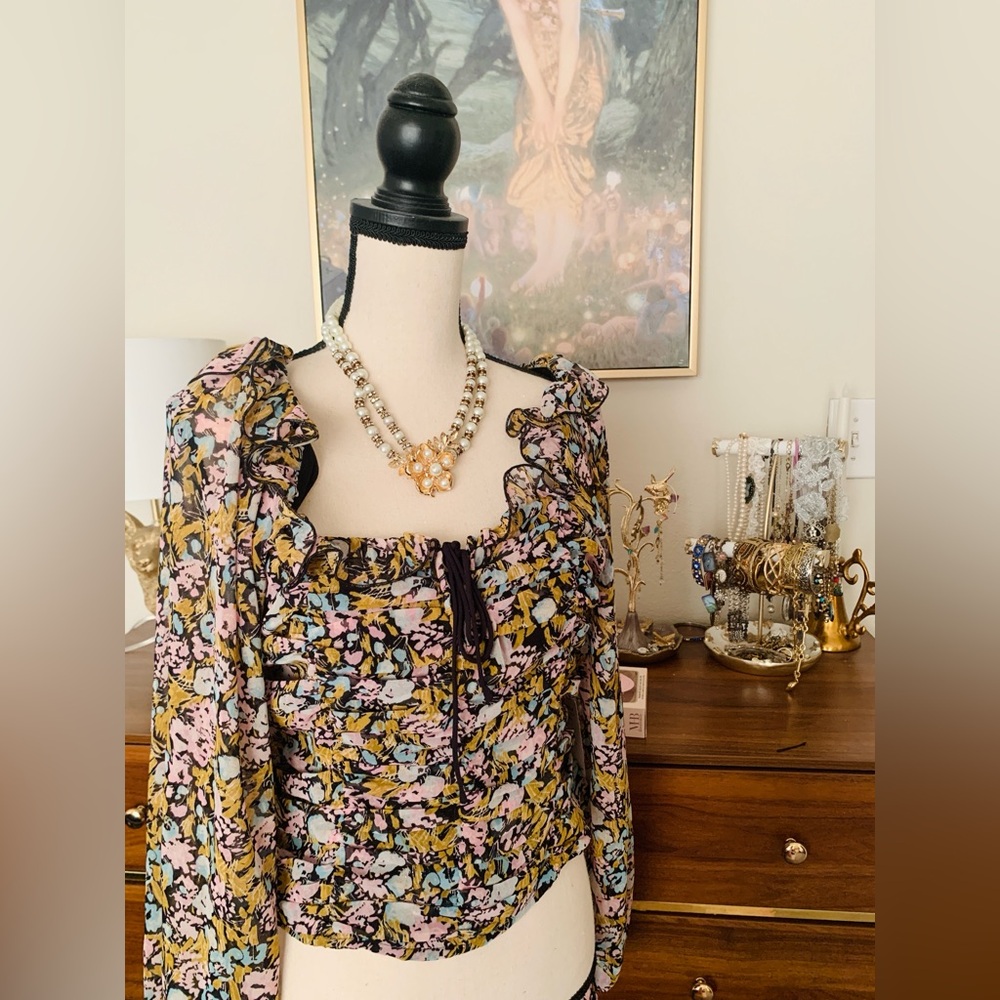 Free People Multicolor Floral Top